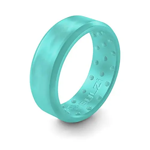 BULZi Wedding Bands, Massaging Comfort Fit Premium Silicone Ring with Airflow, Men’s and Women’s Rings, Breathable Flexible Work Safety Comfort