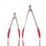 FOOX Set of 2-9, 12 Inch Stainless-Steel Kitchen Tongs, Cooking Tongs Heavy Duty Locking Kitchen Barbecue Tongs Set for Barbecue, Cooking, Grilling, and BBQ