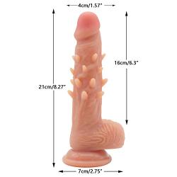 NIANTONG Dual Layer Liquid Silicone 8.26 inch Soft-??ld? Natural Flesh Premium Toy with Suction Base LX-CD0002