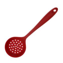 FidgetFidget Silicone Colander Long Handle Spoon Filter Skimmer Kitchen Kitchenware 32cm Red