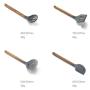 JunbosiKitchenware Silicone Kitchenware Cooking Spoon Shovel Spatula Colander Acacia Wood Shovel Wood Handle Silicone Kitchenware Set
