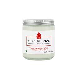 Organic Warming Intimate Body Créme by Modern Love Essentials - Coconut Based, Organic, Natural - Flavored with Cinnamon & Clove Essential Oils