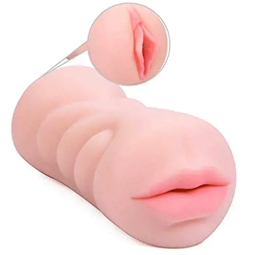 Double-Heads Pocket Soft Silicone Male Training Tool Mens Hands Free Relax Toy