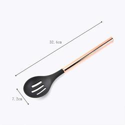 Silicone kitchenware nine-piece set of stainless steel handle cooking tools including spaghetti grabbing brush scraper spatula shovel spoons, etc.