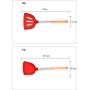 JunbosiKitchenware Silicone Kitchenware 11 Piece Set Wooden Handle Nonstick Cookware Shovel Spoon More Presser Potato Spaghetti Claw,Red