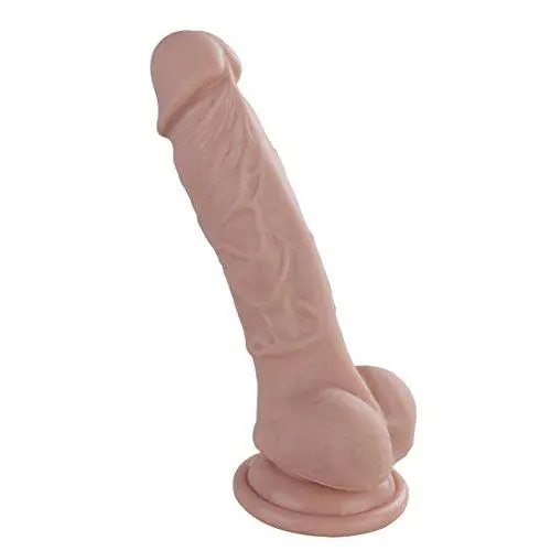 7 Inch Dildo Female Self Pleasure Toys Medical Liquid Silicone Pénis with Hands Free Suction Cup (Flesh 1)