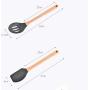 Silicone kitchenware set kitchen cooking spoon shovel set wooden handle silicone spatula set,bambootubeset