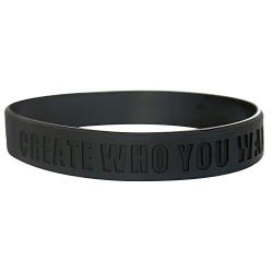 GOMOYO Greatness is a Choice, Create Who You Want to Be Motivational Silicone Wristband with Quote, Inspirational Rubber Bracelets