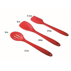 Cooking Tool Set Heat Resistant Silicone Kitchenware, Non-Stick Kitchen Baking Tools 10 Sets + 10 S Hooks - Black,Red