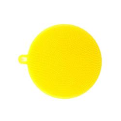 Silicone Scrubber, Silicone Multipurpose Kitchen Scrub Brush for Dish Pot and Veggies Fruit Non-Stick Pan Yellow