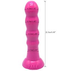 Beads Silicone Anal D?ld?, Very Flexible Ultra-Soft Classic D?ld? with Strong Suction Cup,Adult Toy for Anal Beginners for Men and Women-Pink 22.5cm(8.85")