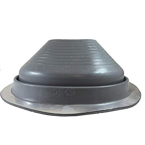 Dektite #8 Gray EPDM Metal Roof Pipe Flashing, Round Base, Pipe OD 7" - 13"