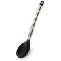 Elite KitchenwareTM Stainless Steel Kitchen Utensils, 8 Piece Silicone Cooking Utensil Set With Turner Spatula, Serving Spoon, Pasta Server, Flex Spatula, Deep Ladle, 2 Stage Whisk, Strainer & Tongs