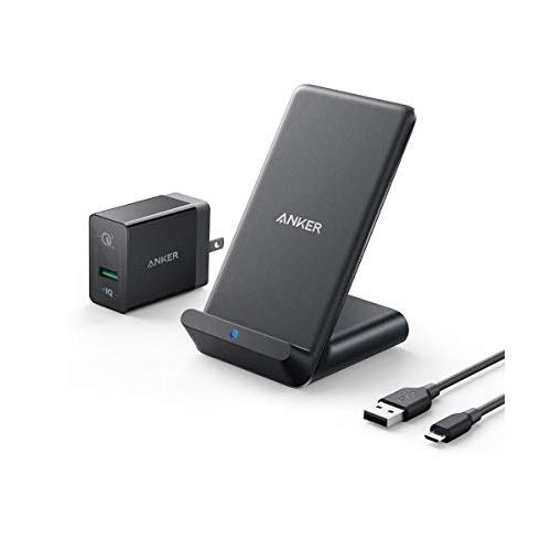 Anker Wireless Charger, PowerWave 7.5 Stand with Internal Cooling Fan, 7.5W for iPhone 11, 11 Pro, 11 Pro Max, Xs Max, XR, XS, X, 8, 8 Plus, 10W for Galaxy S10 S9, Note 10 (with Quick Charge Adapter)