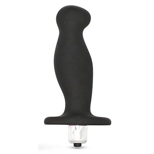 10 Vibrating Functions Powerful Vibrating P Spot Stimulator - Smooth Prostate Massager - Platinum Silicone Anal Sex Toy - Sex Toy for Men (Black)