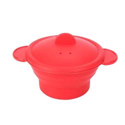 Silicone Food Steamer Pot, Foldable Steamer Kitchenware Retractable Steam Pot Cooking Steamer With Cover