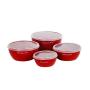 KitchenAid Prep Bowls with Lids, Set of 4, Red