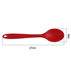 Kitchen Silicone Spoon 27cm Large Long Handle Cooking Baking Mixing Spoon Ladle Food Grade Silicone Cooking Utensils Kitchenware (Blue)