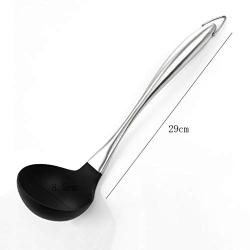 Chef 4 Piece Set Cooking Tool Set Stainless Steel Kitchen Utensils Heat Resistant Silicone Kitchenware Black