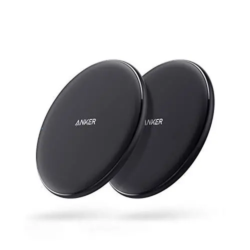 Anker Wireless Charger, 2 Pack PowerWave Pad, Qi-Certified, 7.5W for iPhone 11, 11 Pro, 11 Pro Max, Xs Max, XR, Xs, X, 8, 8 Plus, 10W for Galaxy S10 S9 S8, Note 10 Note 9 Note 8 (No AC Adapter)