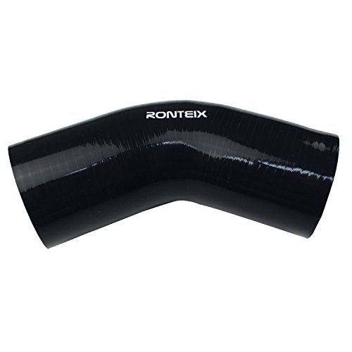Ronteix Universal 4 Ply High Performance 45 Degree Elbow Coupler Silicone Hose (3(76MM), BLACK)