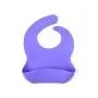 Silicone Bib with Pocket for Toddlers and Babies ? Premium Waterproof Bibs for Boys and Girls with Large Food Catcher Food Grade Silicone BPA Free Easily Wipes Clean (Purple)