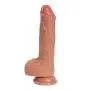 Realistic Dildos with Suction Cup,Double Layer Silicone Flexible Lifelike Penis for Hands-Free Anal Play Vaginal G Spot Stimulator Adult Sex Toys Female Masturbation