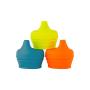 Boon Snug Silicone Sippy Lids, Blue/Orange/Green (Pack of 3)