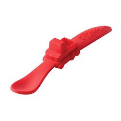 High-Grade Silicone Feeding Spoon Gentle on Gums. Fun Shape Toddlers Love! Truck, Red