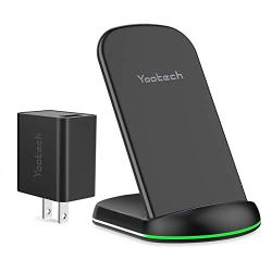 Yootech Wireless Charger, 10W Max Qi-Certified Wireless Charging Stand with Quick Adapter,Compatible with iPhone 11/11 Pro/11 Pro Max/XR/XS Max/XS/X/8, Galaxy Note 10/Note 10 Plus/S10/S10 Plus/S10E