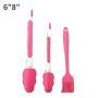 Jdeepued Silicone kitchenware 3 Piece Silicone Baking Set Durable Silicone Heat Resistant Non-Stick Kitchen Tongs and Brush Silicone Kitchen Utensils (Color : Pink, Size : 3 Piece Set)
