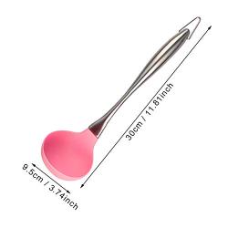 Pink Silicone Cooking Tools Stainless Steel Handle Kitchenware Dinnerware Tableware Heat Resistant Kitchen Utensils Accessories,Pink spoon B