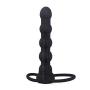 Rabbit Toy Silicone Strapon Double Penetration Beads S Women Funny Toy,Black