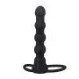 Rabbit Toy Silicone Strapon Double Penetration Beads S Women Funny Toy,Black