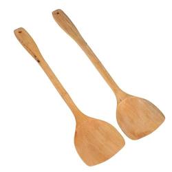 Teydhao 2 Pcs Wooden Spatulas for Baking Cooking Kitchen Utensils Heat Resistant Kitchenware, Non-Stick Kitchen Baking Tools Cooking Utensils, Kitchen Gadgets Utensil Sets