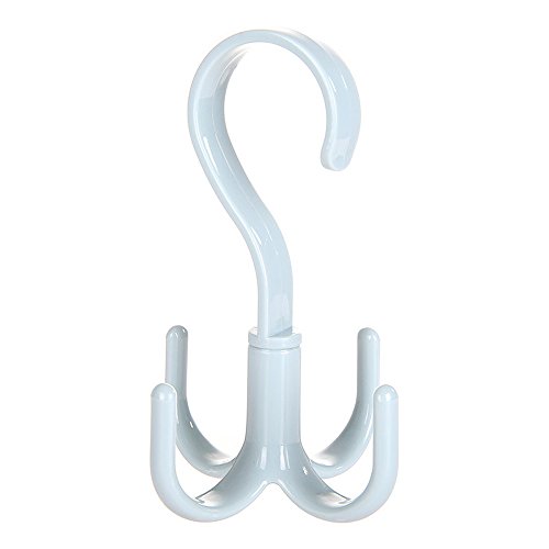 MOVEmen Hook Creative Rotate Hook Belt Tie Bag Scarf Closet Organizer Holder Hanger Shoe Rack Hook Washing Rack Wallet Handbag Hook Kitchenware Drain Rack Hanger Washroom Mop Holder Coat Rack (Blue)