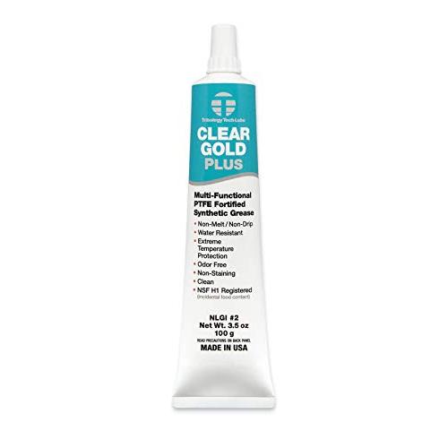 Tribology Clear Gold Plus Multi-Purpose PTFE Lubricant, NSF H1 Food Grade Grease, 3.5 oz.