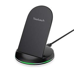 Yootech Wireless Charger Qi-Certified 10W Max Wireless Charging Stand, Compatible with iPhone 11/11 Pro/11 Pro Max/XS MAX/XR/XS/X/8/8 Plus, Galaxy Note 10/Note 10 Plus/S10/S10 Plus/S10E(No AC Adapter)