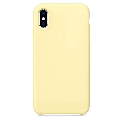 iPhone X Silicone Case, XSHNUO Liquid Silicone Gel Rubber Ultra Thin Case with Soft Microfiber Cloth Lining Cushion for Apple iPhone X (2017) 5.8 inch (Mellow Yellow)