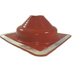 Dektite Premium #4 Red Silicone Metal Roof Pipe Flashing, High Temp, Square Base, Pipe OD 3" to 7"