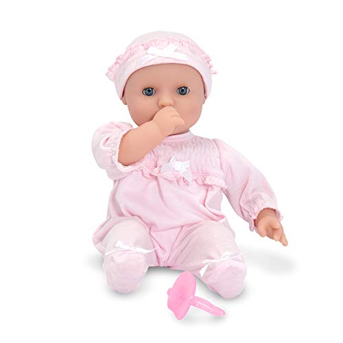 Melissa & Doug Mine to Love Jenna 12-Inch Soft Body Baby Doll, Romper and Hat Included, Wipe-Clean Arms & Legs, 12.5" H x 7.2" W x 4.7" L