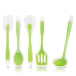 5Pcs Utensil Kitchenware Set Food Grade Silicone Kitchen Cooking Tools Spatula Spoon Ladle Turner Cooking