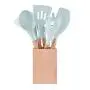 Gwjs Silicone Wooden Handle Kitchen Utensils, Nonstick Spatula Silicone Kitchenware Silicone Spatula Suit Kitchen Gadget Kitchen Tool-nine-piece Set 32cm(12.6inch)