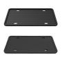 JIWINNER 2 Pcs Silicone License Plate Frame - Premium Universal Car License Plate Holder with Drainage Holes - Modern, Rust-Proof, Weather-Proof and Rattle-Proof License Plate Frame for Car - Black