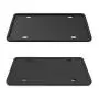 JIWINNER 2 Pcs Silicone License Plate Frame - Premium Universal Car License Plate Holder with Drainage Holes - Modern, Rust-Proof, Weather-Proof and Rattle-Proof License Plate Frame for Car - Black
