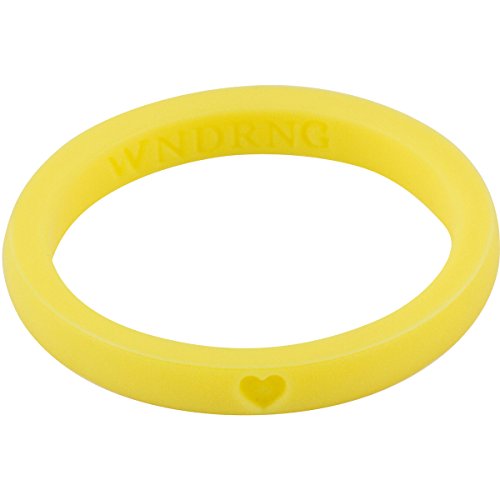 LearnFitFun Silicone Wedding Rings for Women. Thin Stackable Rubber Engagement Bands Single or Set of 10 Rings. Size 4-10 WNDRNG