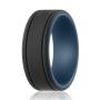ROQ Silicone Wedding Ring for Men - 3 Packs/4 Packs & Singles - Duo Collection Silicone Rubber Wedding Bands - Classic Styles
