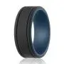 ROQ Silicone Wedding Ring for Men - 3 Packs/4 Packs & Singles - Duo Collection Silicone Rubber Wedding Bands - Classic Styles