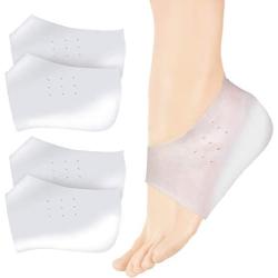 2 Pairs Breathable Heel Cups Heel Sleeves Plantar Fasciitis Inserts Silicone Heel Pads Cushion Protectors for Men Women Heel Pain Blister Heal Dry Cracked Heels Achilles Tendinitis Heel Protect