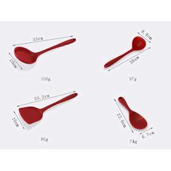 JunbosiKitchenware Silicone Kitchenware 4 Piece Set Cooking Spoon Shovel Nonstick Shovel Spoon Set Kitchenware,Black
